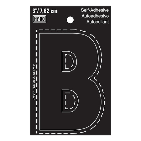 Hy-Ko 3In Black Vinyl Letter B, 10PK A30412